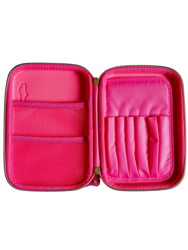 Smiggle Pink/Gold Hardtop Pencil Case