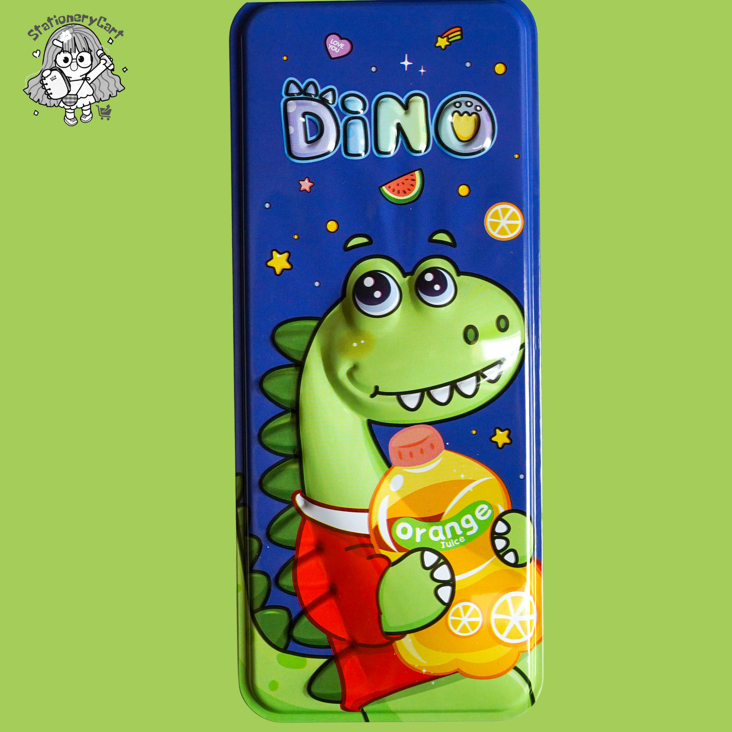 Dinosaur Metal Pencil Box