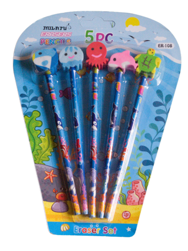 Adorable Eraser-Top Pencils Set