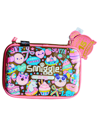 Smiggle Pink/Gold Hardtop Pencil Case